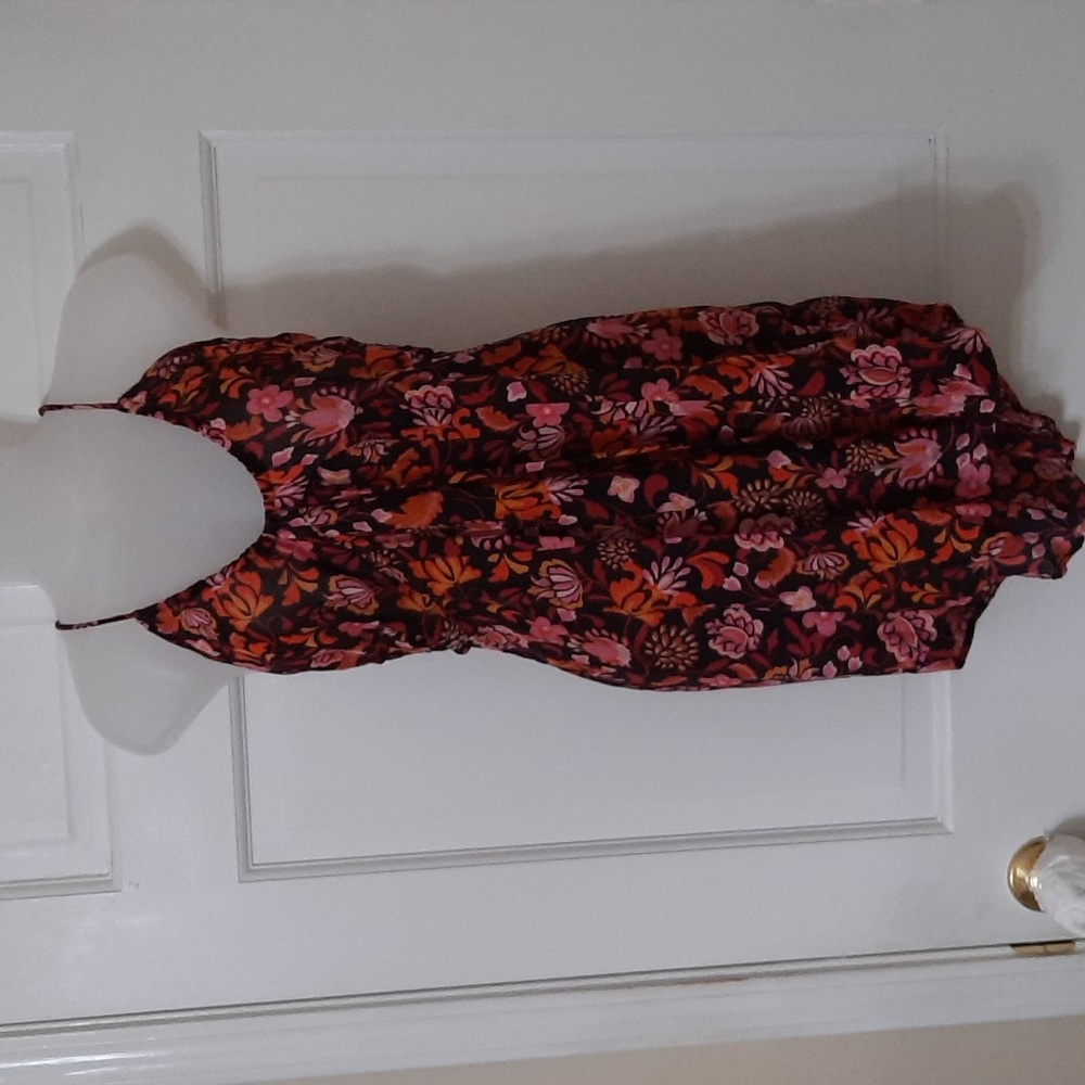NWT FREE PEOPLE  DARK FLORAL COMBO  DRESS SZ S